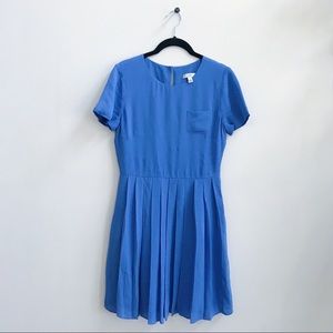 J Crew Silk Pocket Dress with Pleated Skirt